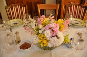 Flowers from my own garden are important for l'art de la table